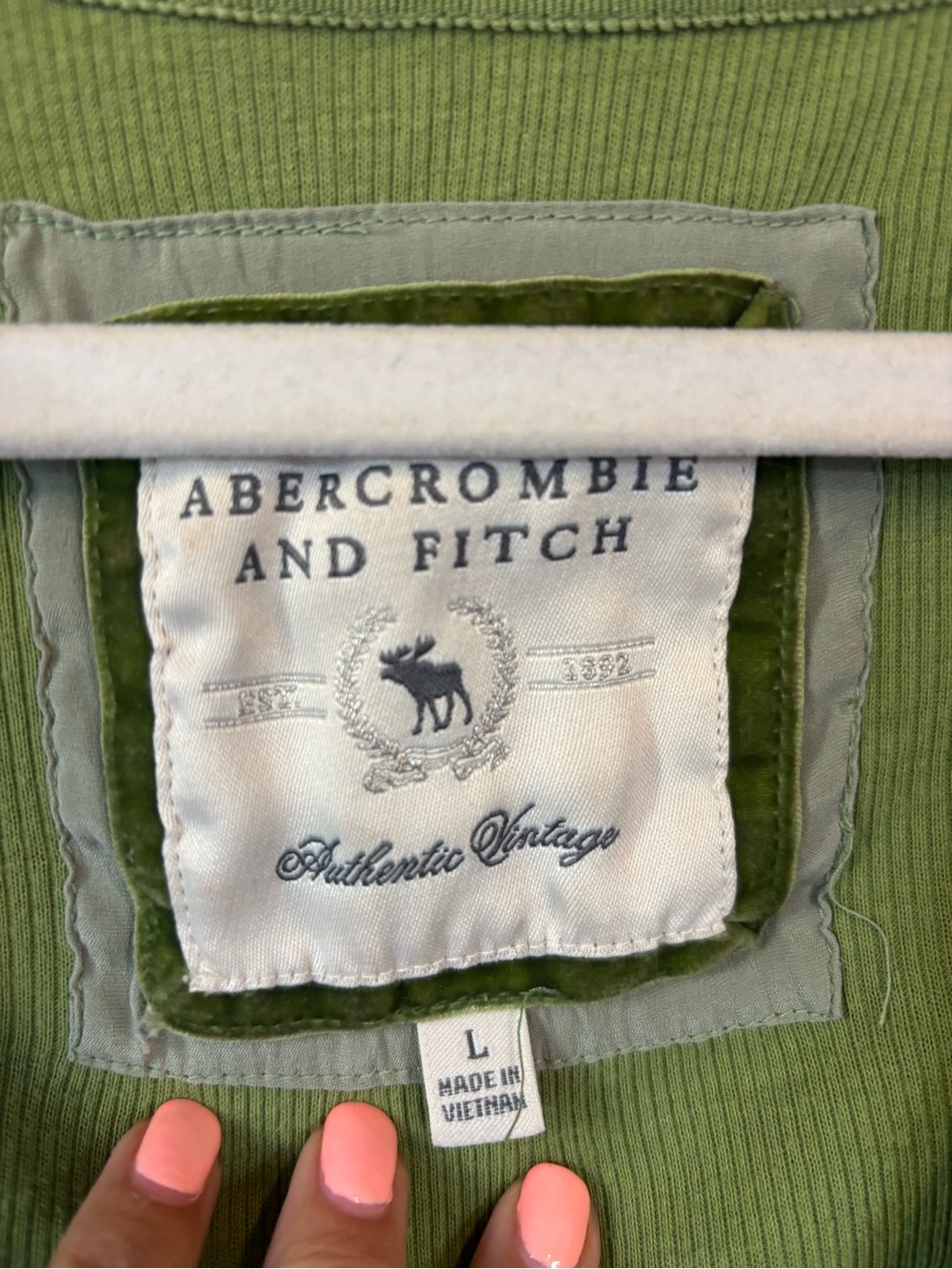 Abercrombie & FitchGreen V-Neck Long Sleeve Top - Picture 3 of 3